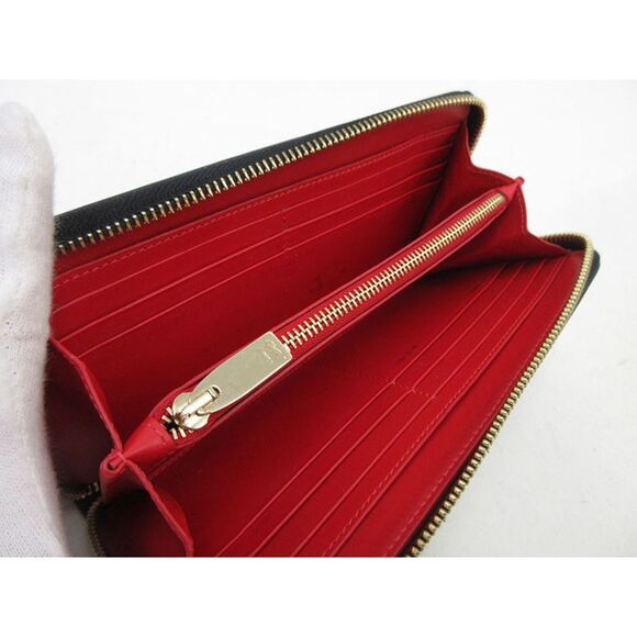 Christian Louboutin Spike Studs Panettone Round Zipper Long Wallet Black - Picture 8 of 12
